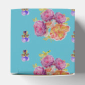 Rosa Rose Shabby Chic Aquamarin Aqua Floral Gefall Geschenkschachtel (Oben)