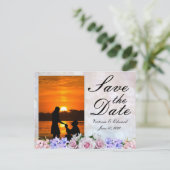 Rosa Rose | Silver Bokeh Save the Date Wedding Ankündigungspostkarte (Stehend Vorderseite)