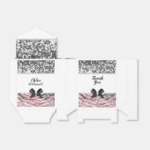 Rosa Rose Silver Glitzer & Sparkle Gefallen Box Geschenkschachtel (Ungefaltet)