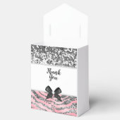 Rosa Rose Silver Glitzer & Sparkle Gefallen Box Geschenkschachtel (Geöffnet)