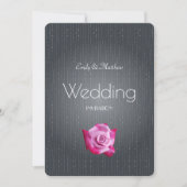 Rosa Rose Silver Gray Textured Wedding Einladung (Vorderseite)
