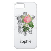 Rosa Rose Skelettherz Case-Mate iPhone Hülle (Rückseite)
