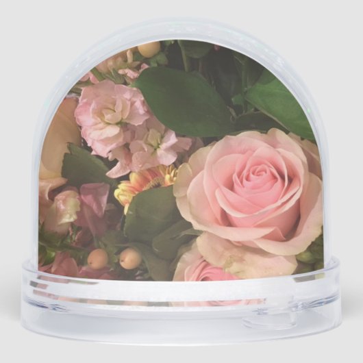 Rosa Rose Snow Globe Schneekugeln (Rückseite)