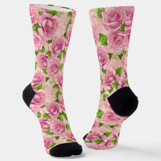 Rosa Rose Socken (Gewinkelt)