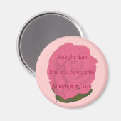 Rosa Rose, Speichern Sie das Datum der Hochzeitsma Magnet (Vorderseite/Rückseite)