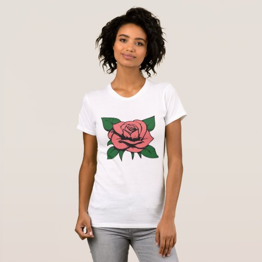 Rosa Rose T-Shirt (Vorne ganz)