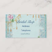 Rosa Rose & Tassels Lace Feminée Viktorianisch Visitenkarte (Rückseite)