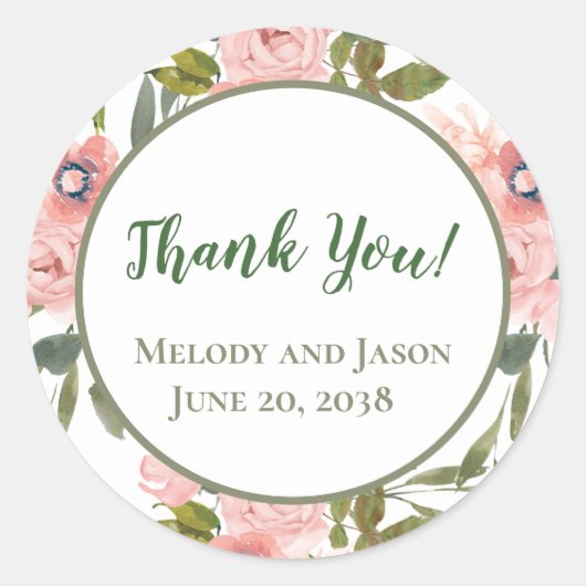 Rosa Rose Themed Gevor Sticker Siegel (Vorderseite)