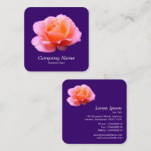Rosa Rose - Tief Lila Quadratische Visitenkarte (Vorne/Hinten)