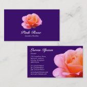 Rosa Rose - Tief Lila Visitenkarte (Vorne/Hinten)