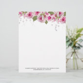 Rosa Rose Tiger Lily Briefbogen (Stehend Vorderseite)