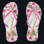 Rosa Rose Tiger Lily Wedding Badesandalen<br><div class="desc">Pink Tiger Lilies und Rose mit Grün.</div>