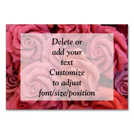 Rosa Rose Tischnummer (Vorderseite)