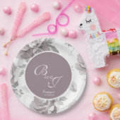 Rosa Rose-Tischplatte Pappteller (Party)