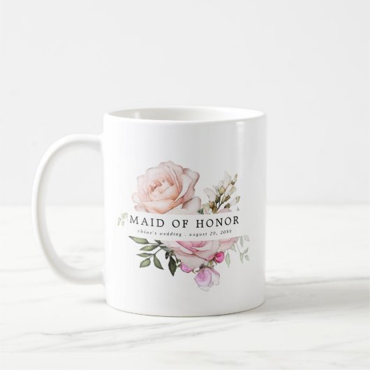 Rosa Rose Trauzeugin Kaffeetasse (Links)