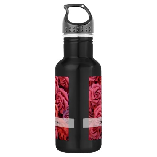 Rosa Rose Trinkflasche (Rückseite)