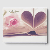 Rosa Rose und Buch (Rückseite)