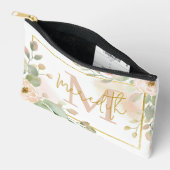 Rosa Rose und Eukalyptus personalisiert Zubehörtasche (Offen)