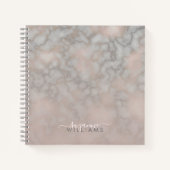 Rosa Rose und graue Marmorplatte Elegante Notizblock (Vorderseite)