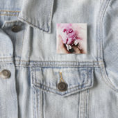 Rosa Rose und Hand Button (Beispiel)
