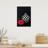 Rosa Rose und karierte Vase Poster (Küche)