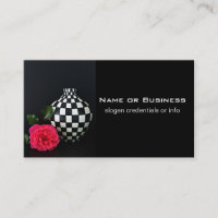 Rosa Rose und karierte Vase