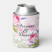 Rosa Rose und Lavendel Personalisiert kalt Dosenkühler (Kanne Vorderseite)