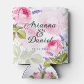 Rosa Rose und Lavendel Personalisiert kalt Dosenkühler (Rückseite)