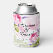 Rosa Rose und Lavendel Personalisiert kalt Dosenkühler (Kanne Rückseite)