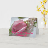 Rosa Rose und Perlen Karte (Gelbe Blume)