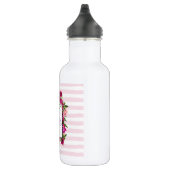 Rosa Rose und Poppy Floral Bouquet Monogramm Edelstahlflasche (Rechts)