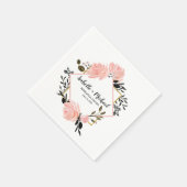 Rosa Rose und Probe Schwarz Serviette (Ecke)