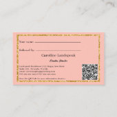 Rosa Rose und QR-Code, Empfehlen Sie einen Freund Empfehlungskarte (Rückseite)