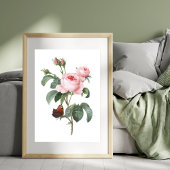 Rosa Rose und Schmetterling Poster