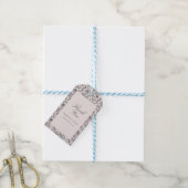 Rosa Rose und Script Wedgelight Form Geschenkanhänger (Mit Garn)