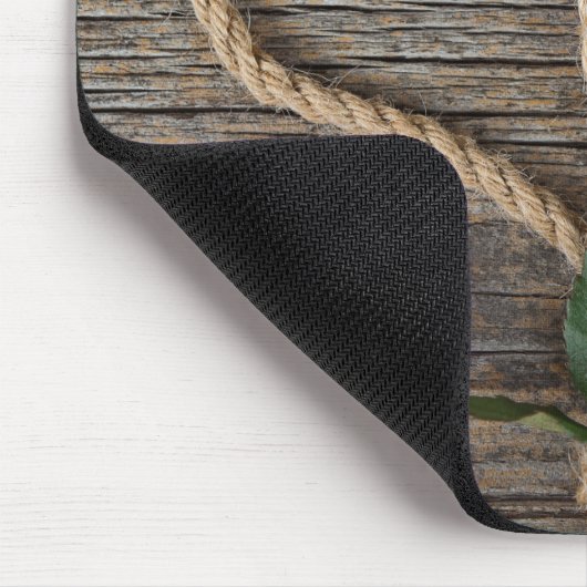 Rosa Rose und Seidenherzen Mousepad (Ecke)