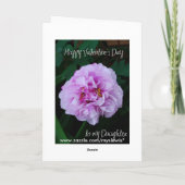 Rosa Rose Valentine für meine Tochter Feiertagskarte (Rückseite)