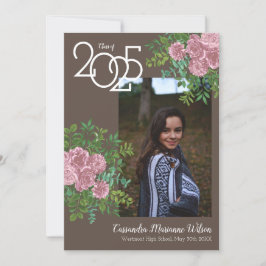 Rosa Rose Vintag Brown Abschluss Ankündigung