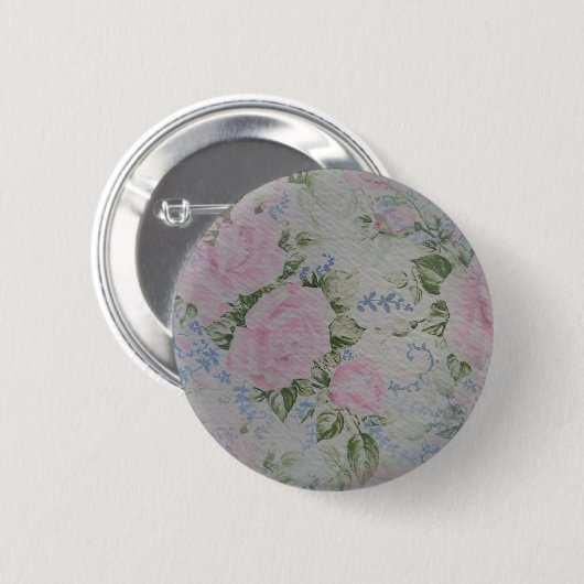 Rosa Rose Vintag Button (Vorne & Hinten)