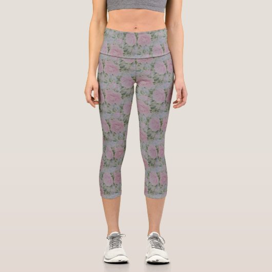 Rosa Rose Vintag Capri Leggings (Vorderseite)
