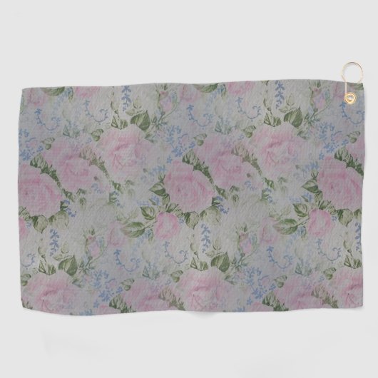 Rosa Rose Vintag Golfhandtuch (Horizontal)