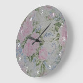 Rosa Rose Vintag Große Wanduhr (Winkel)