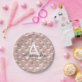 Rosa Rose Vintag Jewel Monogram Birthday Pappteller (Party)