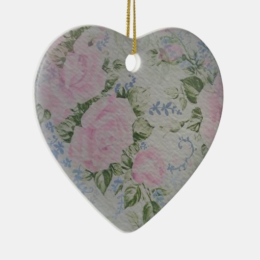 Rosa Rose Vintag Keramik Ornament (Rechts)