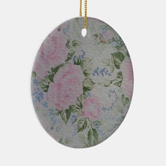 Rosa Rose Vintag Keramik Ornament (Rechts)