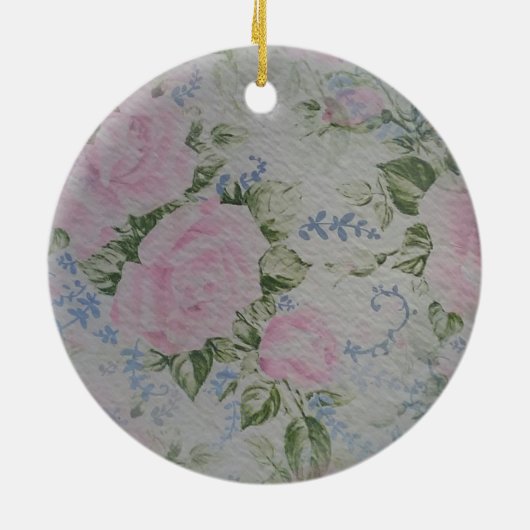 Rosa Rose Vintag Keramik Ornament (Hinten)