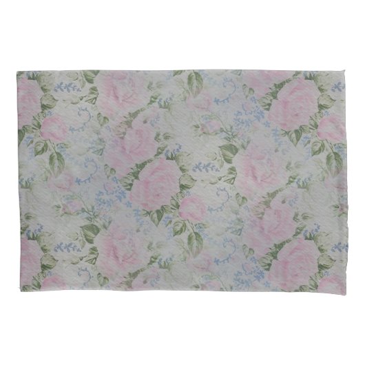 Rosa Rose Vintag Kissenbezug (Vorderseite)