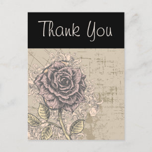 Rosa Rose Vintag Retro Grunge Floral Postkarte