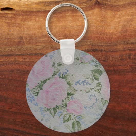Rosa Rose Vintag Schlüsselanhänger (Rückseite)