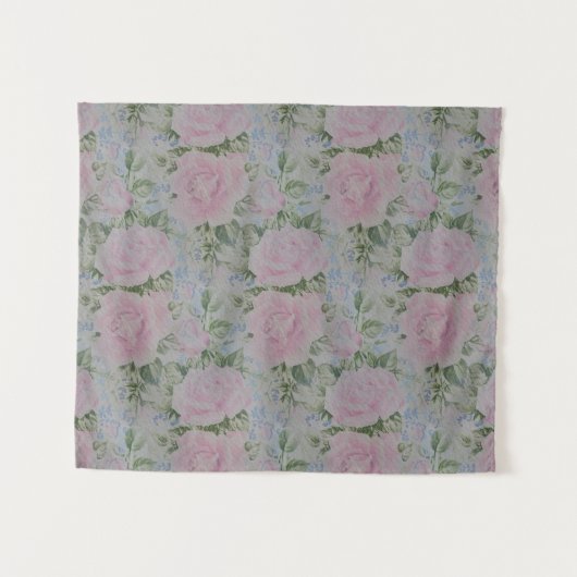 Rosa Rose Vintag Wandteppich (Vorderseite (Horizontal))